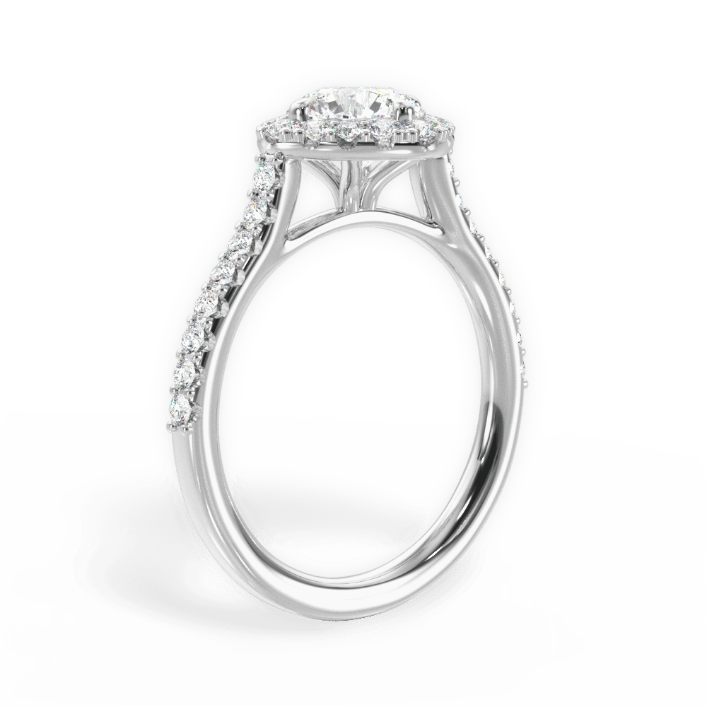 Jackie Round Cut Lab Grown Diamond 18Kt White Gold Engagement Ring - View 2