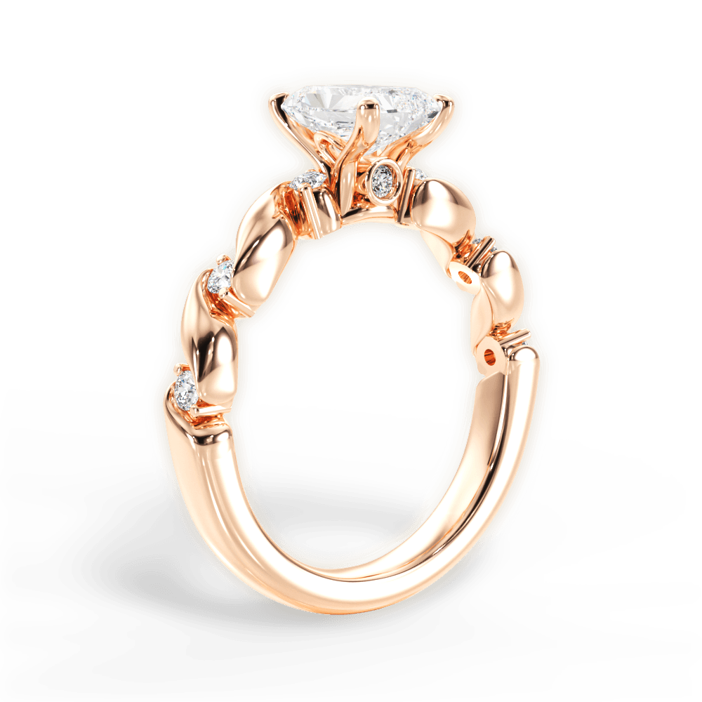 Emma Radiant Cut Lab Grown Diamond 18Kt Rose Gold Engagement Ring - View 2