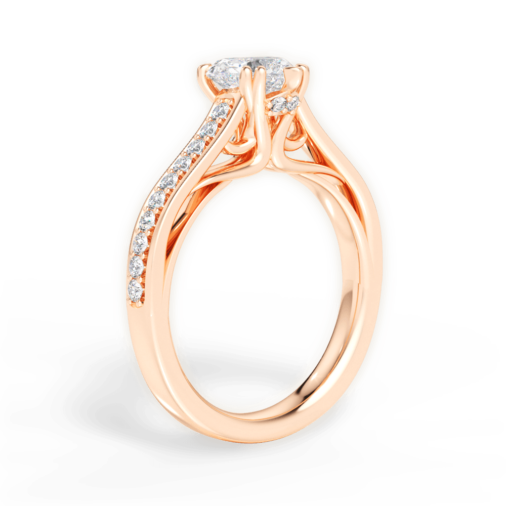 Deborah Heart Cut Lab Grown Diamond 18Kt Rose Gold Engagement Ring - View 3