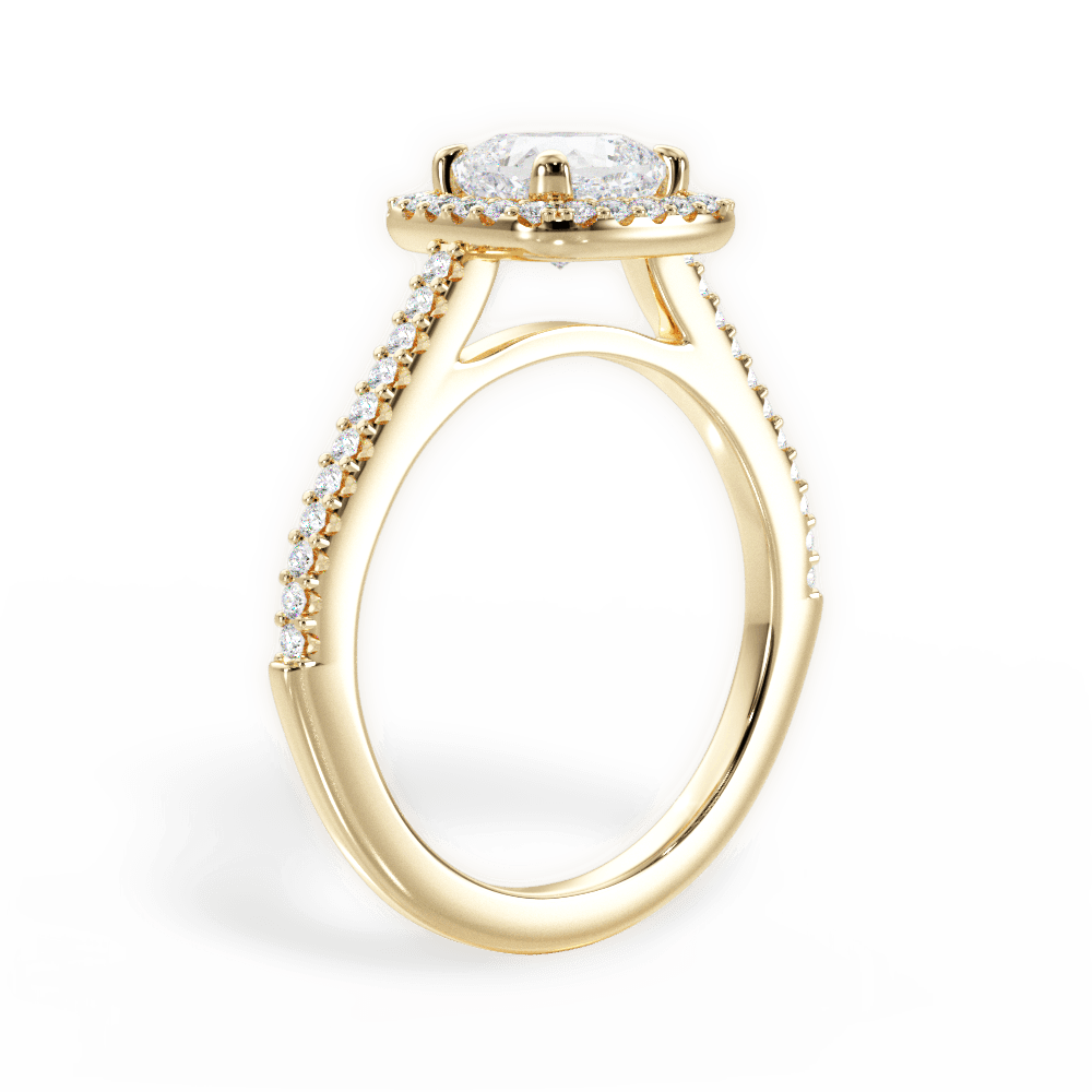 Jeanne Cushion Cut Lab Grown Diamond 18Kt Yellow Gold Engagement Ring - View 2