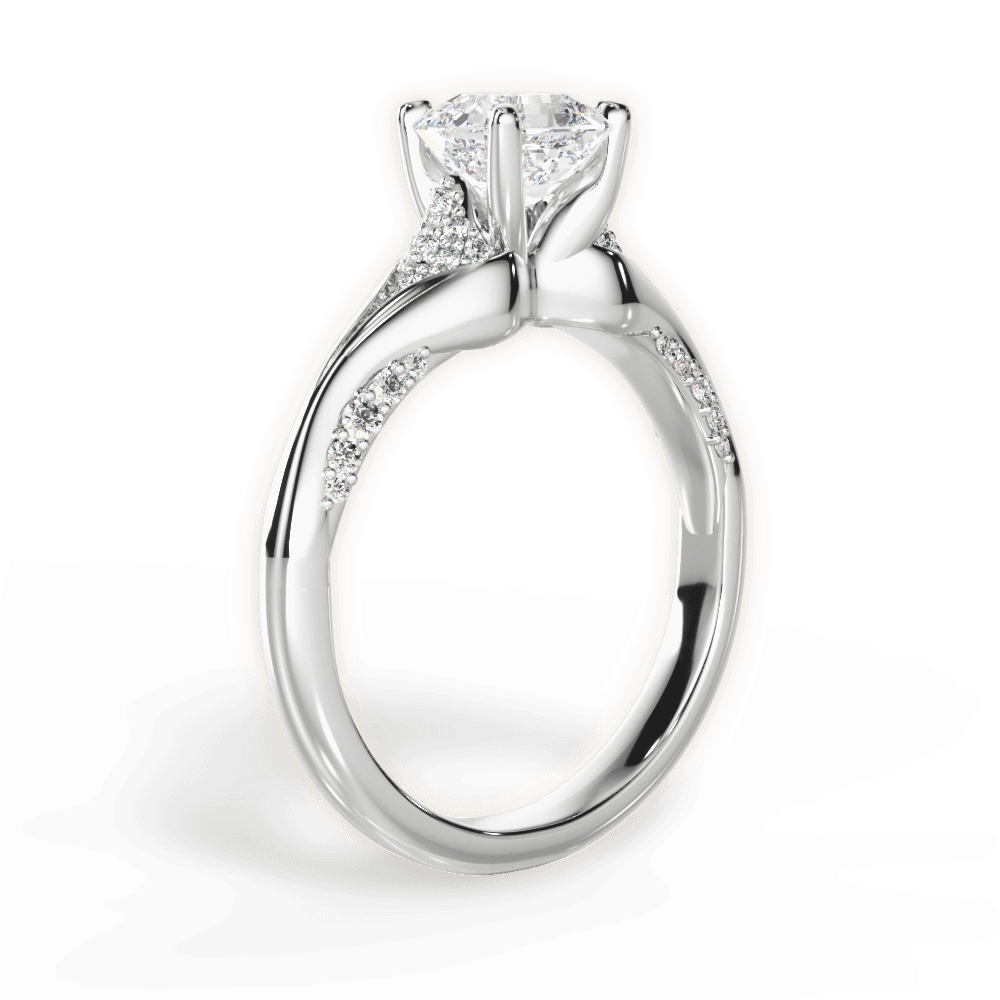 Isabel Asscher Cut Lab Grown Diamond 14Kt White Gold Engagement Ring - View 2
