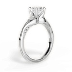 Isabel Asscher Cut Lab Grown Diamond 18Kt White Gold Engagement Ring - View 2