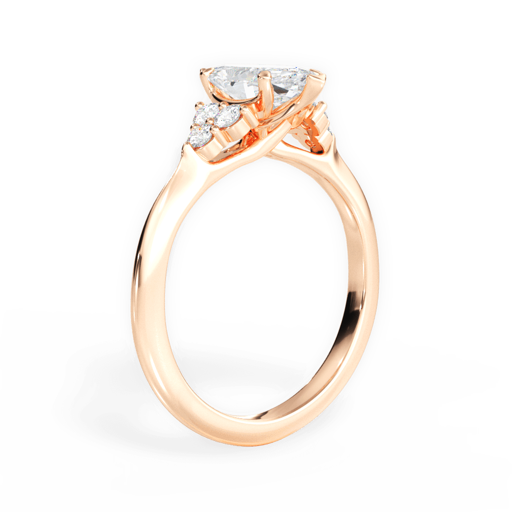 Celeste Marquise Cut Lab Grown Diamond 18Kt Rose Gold Engagement Ring - View 2