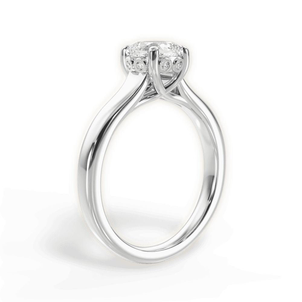 Carol Cushion Cut Lab Grown Diamond 14Kt White Gold Engagement Ring - View 2