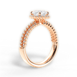 Jocelyn Oval Cut Lab Grown Diamond 18Kt Rose Gold Engagement Ring - View 3
