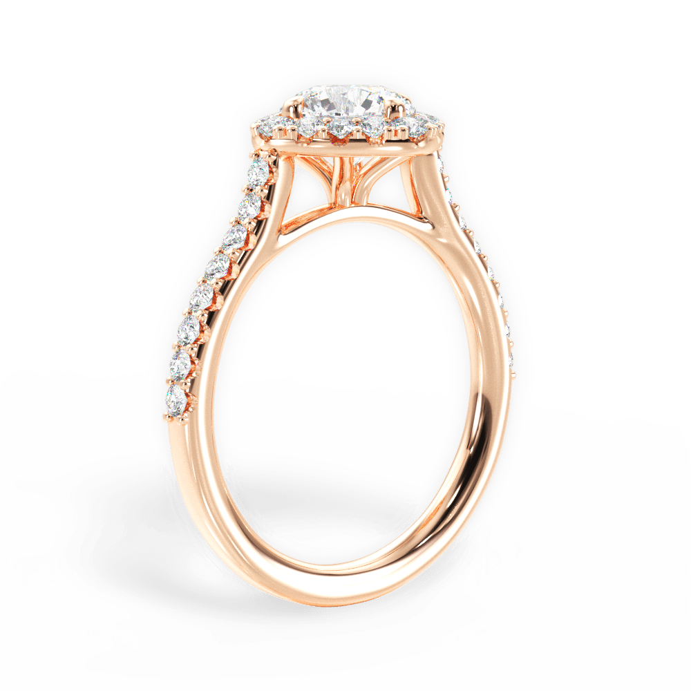 Jackie Round Cut Lab Grown Diamond 18Kt Rose Gold Engagement Ring - View 4