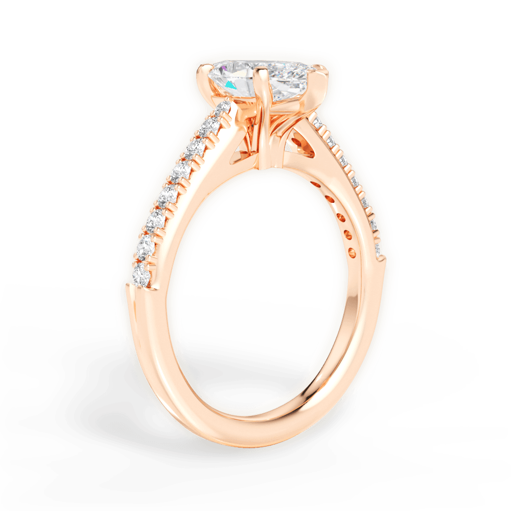 Elizabeth Marquise Cut Lab Grown Diamond 18Kt Rose Gold Engagement Ring - View 2