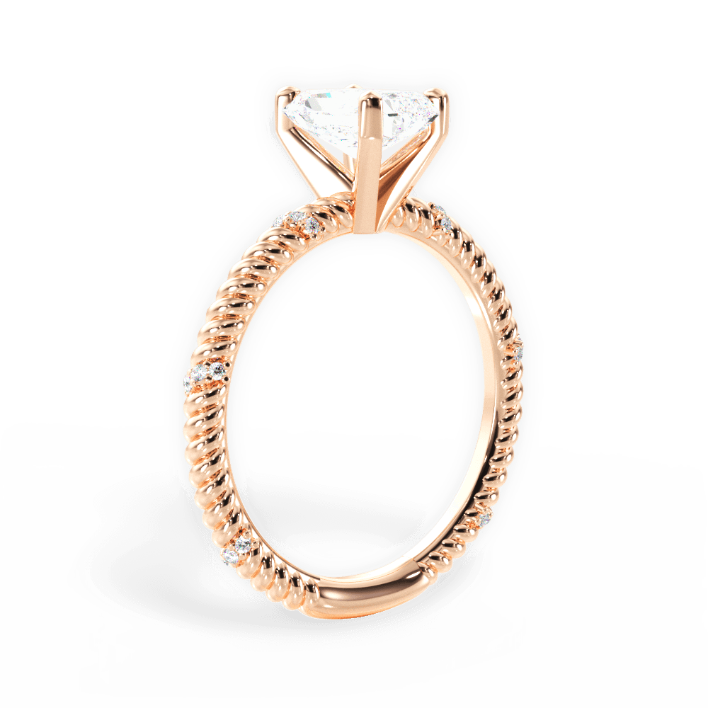 Chloe Radiant Cut Lab Grown Diamond 18Kt Rose Gold Engagement Ring - View 4