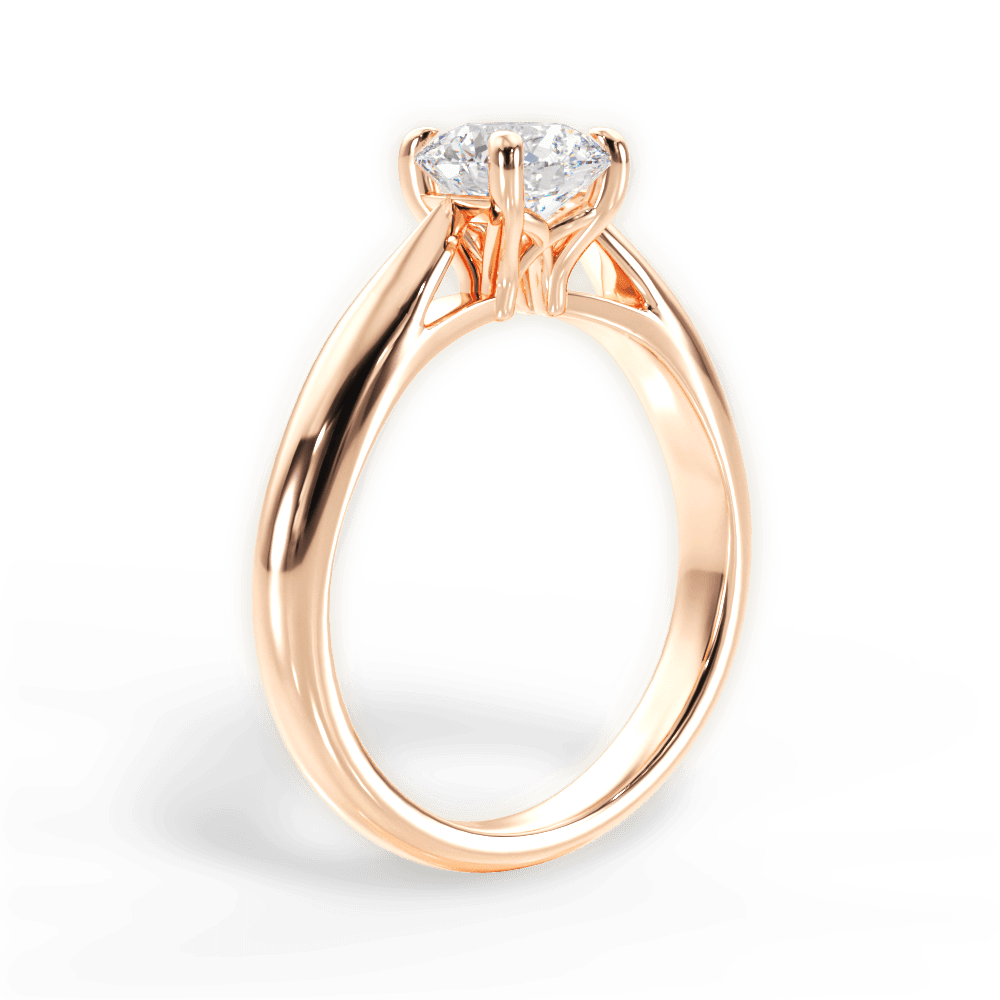 Colleen Round Cut Lab Grown Diamond 18Kt Rose Gold Engagement Ring - View 3