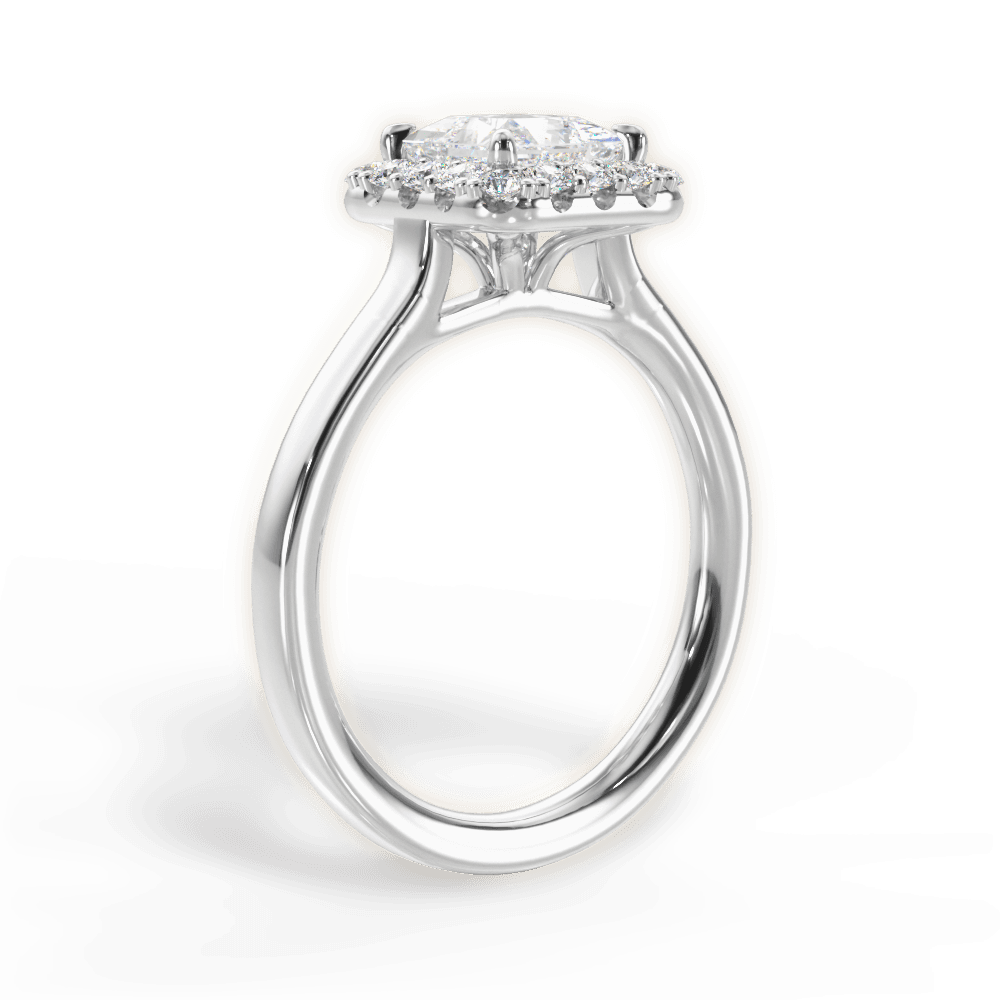 Fiona Princess Cut Lab Grown Diamond 18Kt White Gold Engagement Ring - View 3