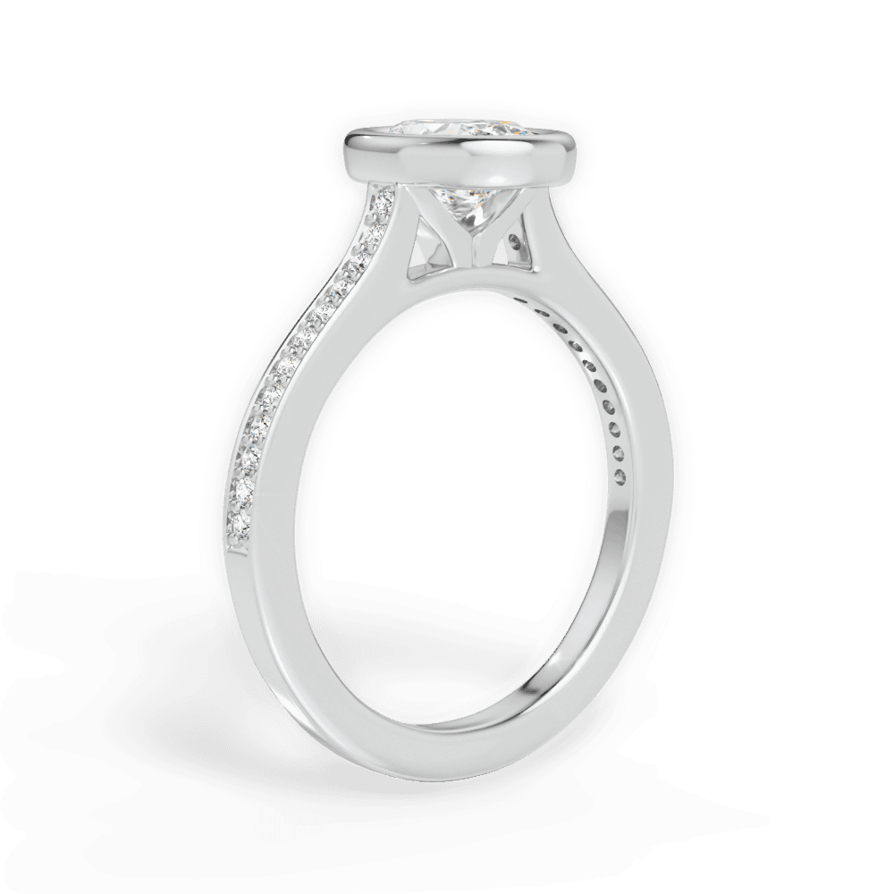 Deanna Oval Cut Lab Grown Diamond 18Kt White Gold Engagement Ring - View 3