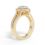 Mackenzie Cushion Cut Lab Grown Diamond 18Kt Yellow Gold Engagement Ring - View 2