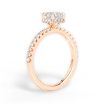 Isabella Asscher Cut Lab Grown Diamond 18Kt Rose Gold Engagement Ring - View 2