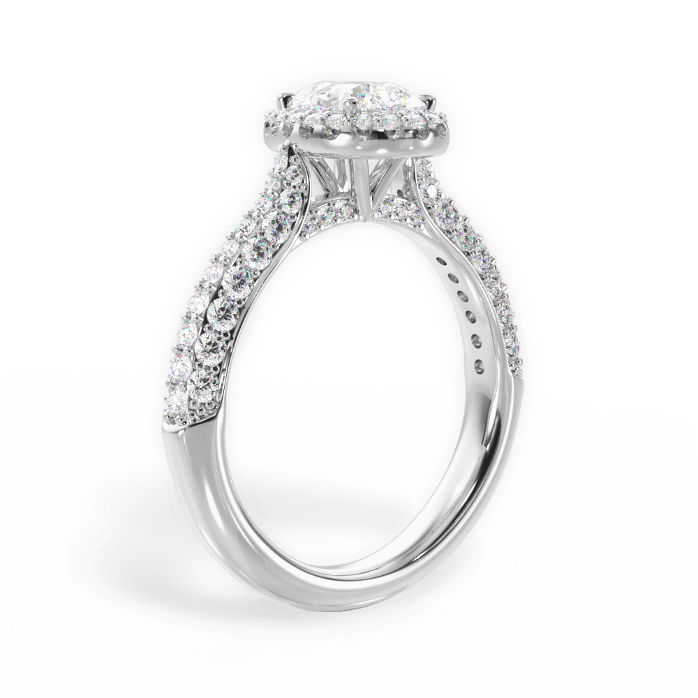 Lucy Pear Cut Lab Grown Diamond Platinum Engagement Ring - View 4