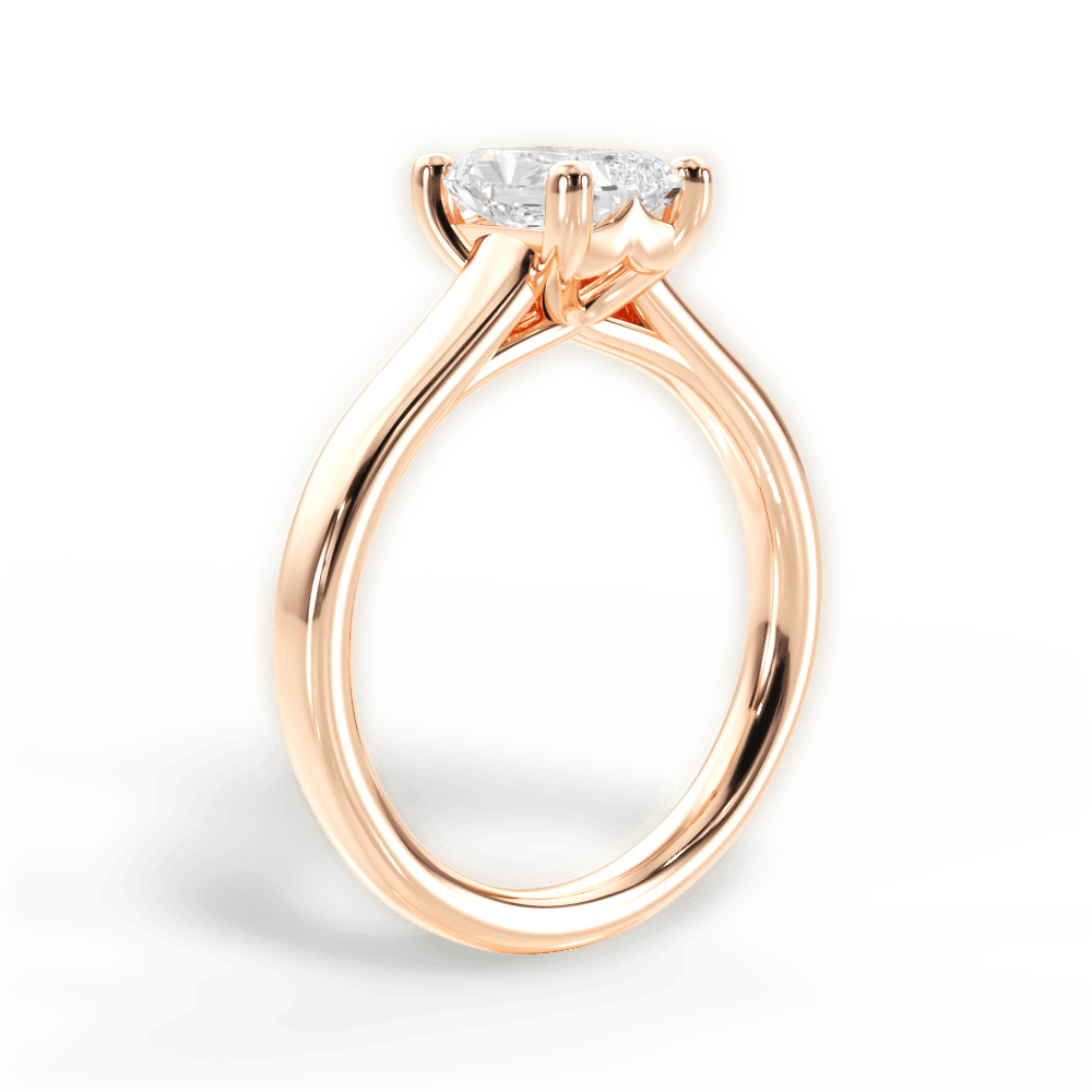 Ariana Radiant Cut Lab Grown Diamond 18Kt Rose Gold Engagement Ring - View 3