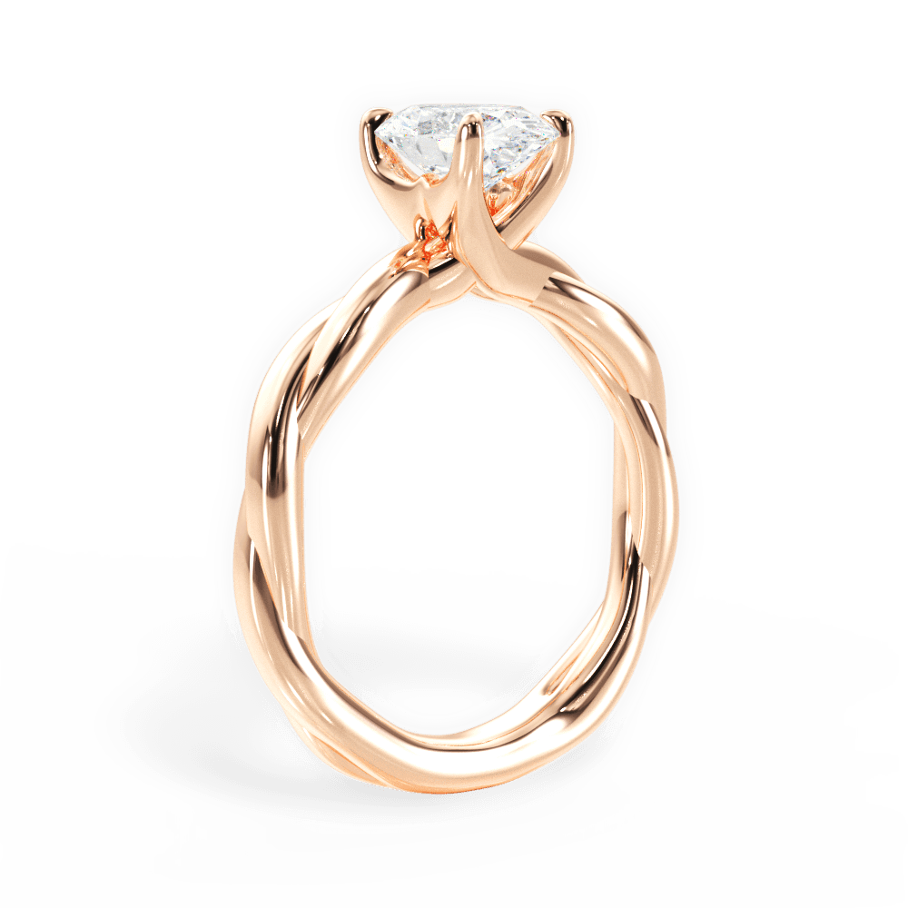 Bianca Oval Cut Lab Grown Diamond 18Kt Rose Gold Engagement Ring - View 4