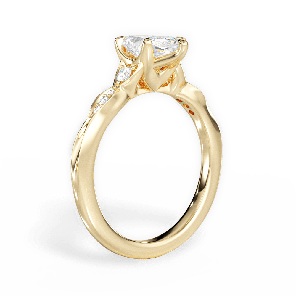 Cassie Marquise Cut Lab Grown Diamond 18Kt Yellow Gold Engagement Ring - View 2