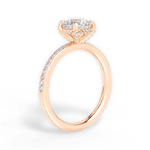 Janice Round Cut Lab Grown Diamond 18Kt Rose Gold Engagement Ring - View 3