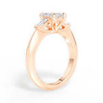 Emily Emerald Cut Lab Grown Diamond 18Kt Rose Gold Engagement Ring - View 3