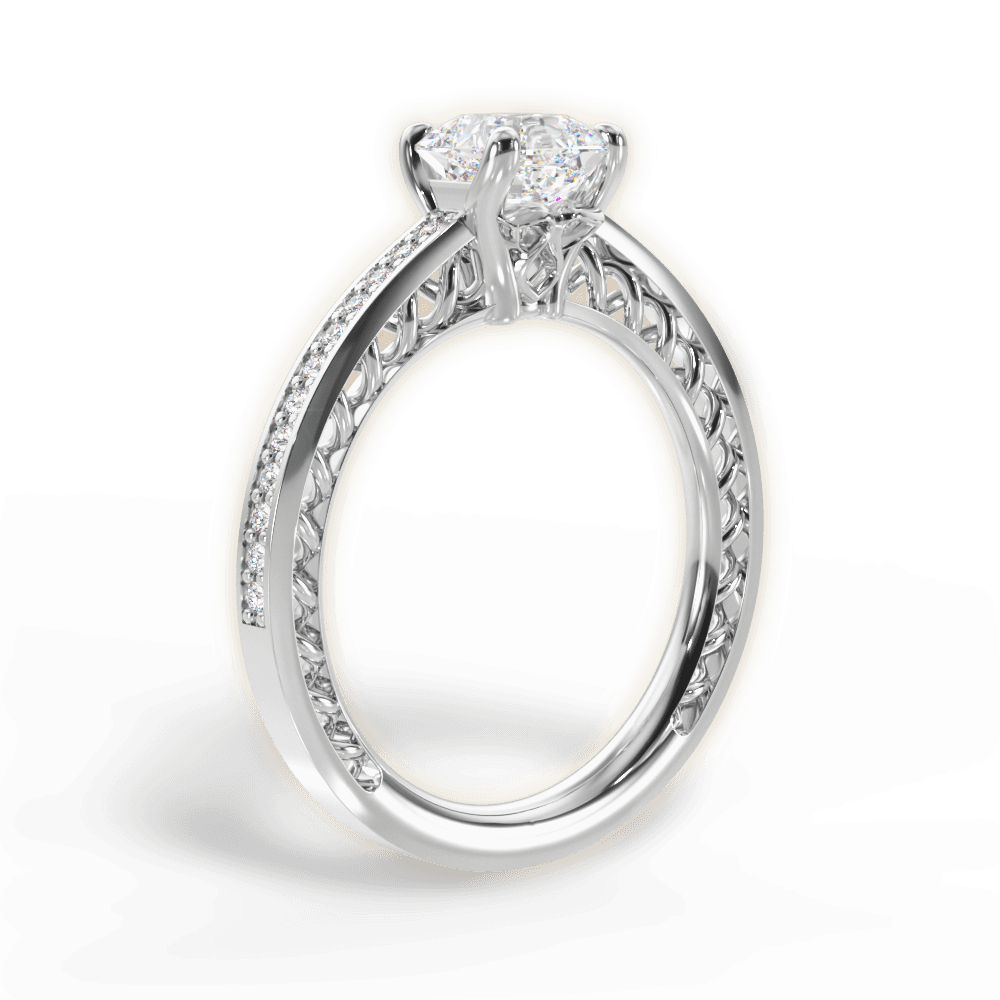 Donna Asscher Cut Lab Grown Diamond Platinum Engagement Ring - View 3