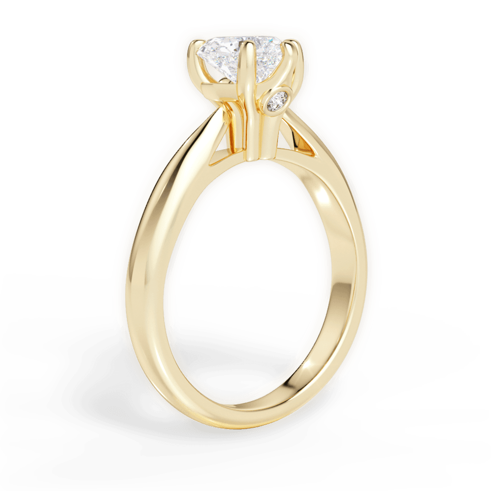 Dolores Heart Cut Lab Grown Diamond 18Kt Yellow Gold Engagement Ring - View 2
