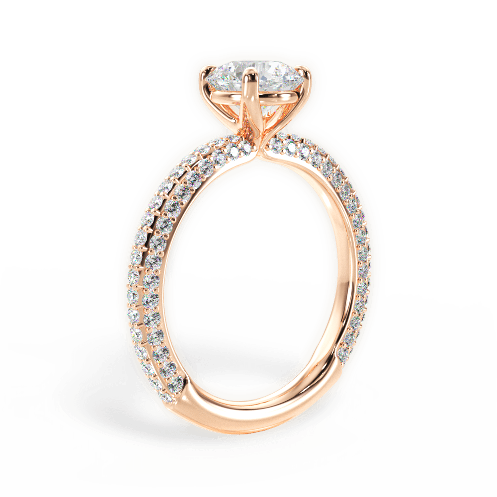 Kristen Round Cut Lab Grown Diamond 18Kt Rose Gold Engagement Ring - View 3