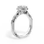 Erica Round Cut Lab Grown Diamond Platinum Engagement Ring - View 3