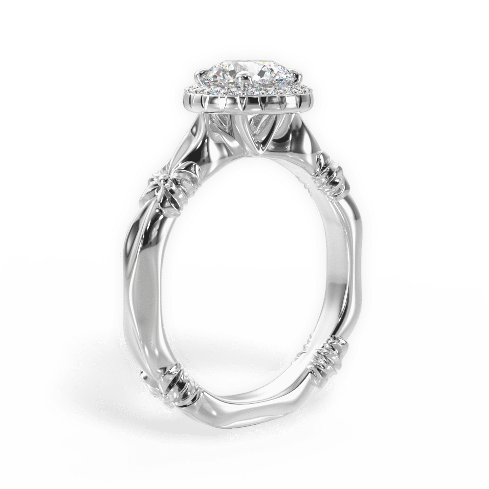Erica Round Cut Lab Grown Diamond 14Kt White Gold Engagement Ring - View 3