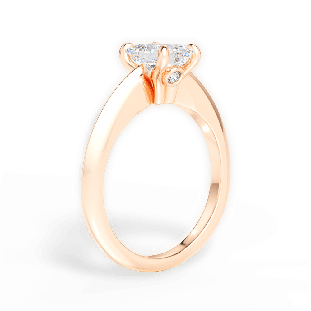 Diana Emerald Cut Lab Grown Diamond 18Kt Rose Gold Engagement Ring - View 3
