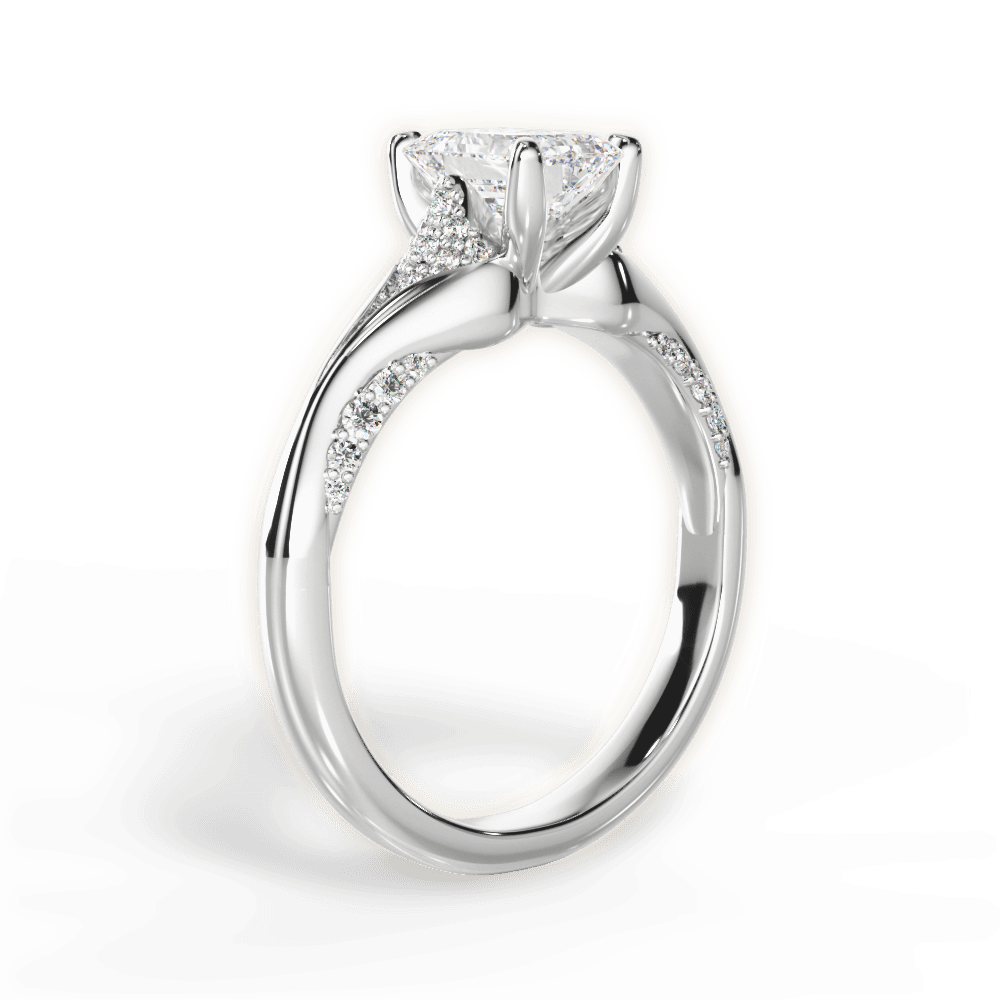 Isabel Emerald Cut Lab Grown Diamond Platinum Engagement Ring - View 2