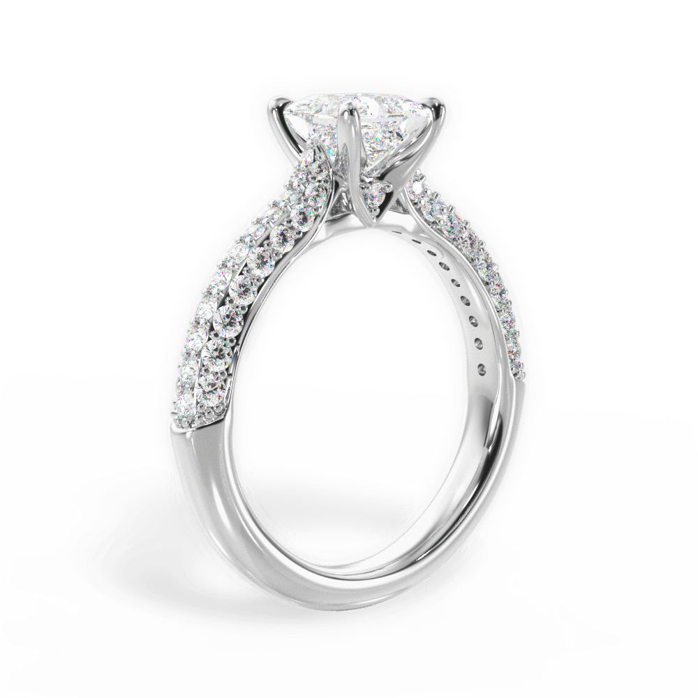 Kira Princess Cut Lab Grown Diamond 14Kt White Gold Engagement Ring - View 3