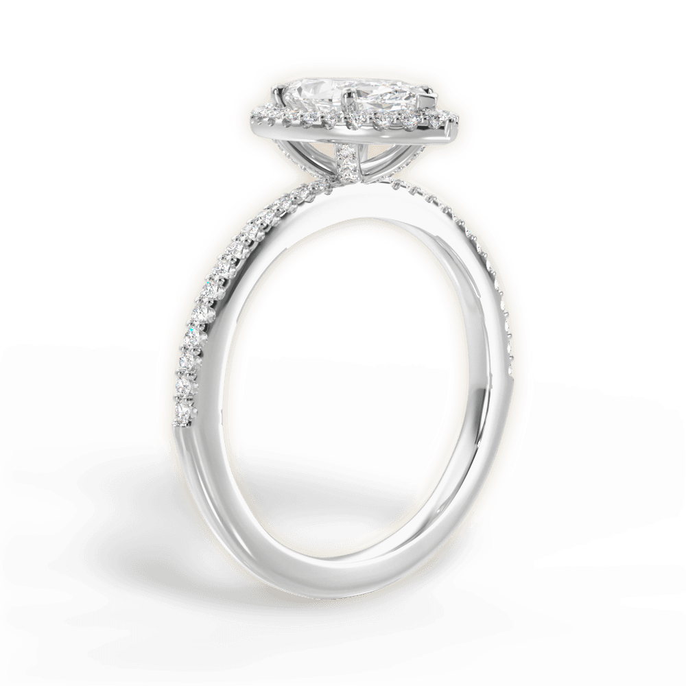 Joanne Marquise Cut Lab Grown Diamond 18Kt White Gold Engagement Ring - View 3
