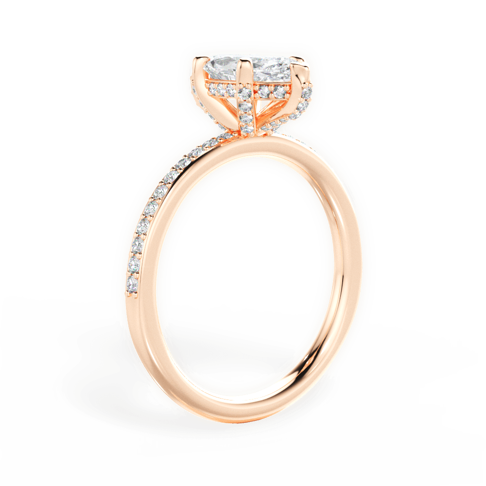 Janice Marquise Cut Lab Grown Diamond 18Kt Rose Gold Engagement Ring - View 2