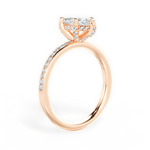Janice Marquise Cut Lab Grown Diamond 18Kt Rose Gold Engagement Ring - View 2