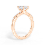 Charlotte Emerald Cut Lab Grown Diamond 18Kt Rose Gold Engagement Ring - View 4