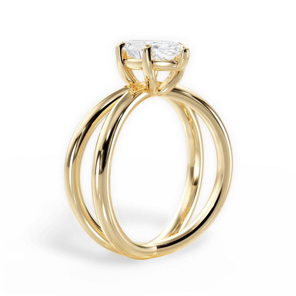 Ada Marquise Cut Lab Grown Diamond 18Kt Yellow Gold Engagement Ring - View 3