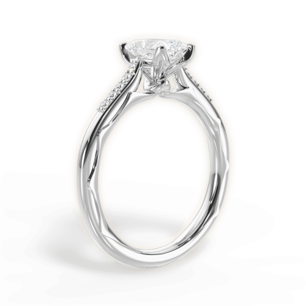 Christina Radiant Cut Lab Grown Diamond Platinum Engagement Ring - View 3