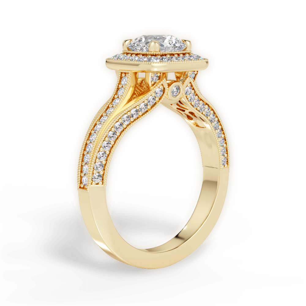 Lillian Round Cut Lab Grown Diamond 18Kt Yellow Gold Engagement Ring - View 4