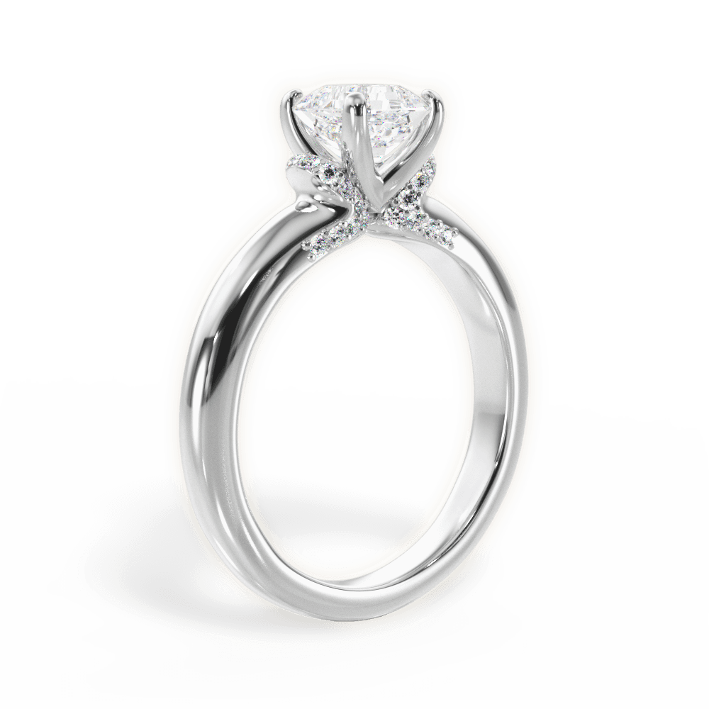 Florence Asscher Cut Lab Grown Diamond Platinum Engagement Ring - View 2