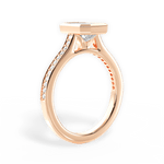 Deanna Emerald Cut Lab Grown Diamond 18Kt Rose Gold Engagement Ring - View 4