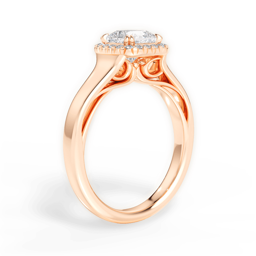 Jasmin Cushion Cut Lab Grown Diamond 18Kt Rose Gold Engagement Ring - View 3