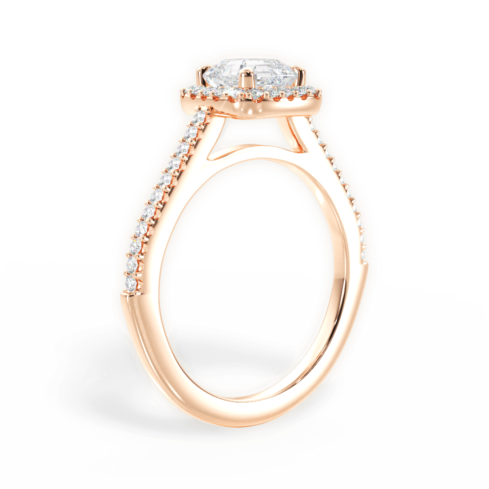 Jeanne Asscher Cut Lab Grown Diamond 18Kt Rose Gold Engagement Ring - View 2