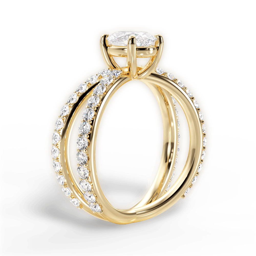 Lauren Oval Cut Lab Grown Diamond 18Kt Yellow Gold Engagement Ring - View 4