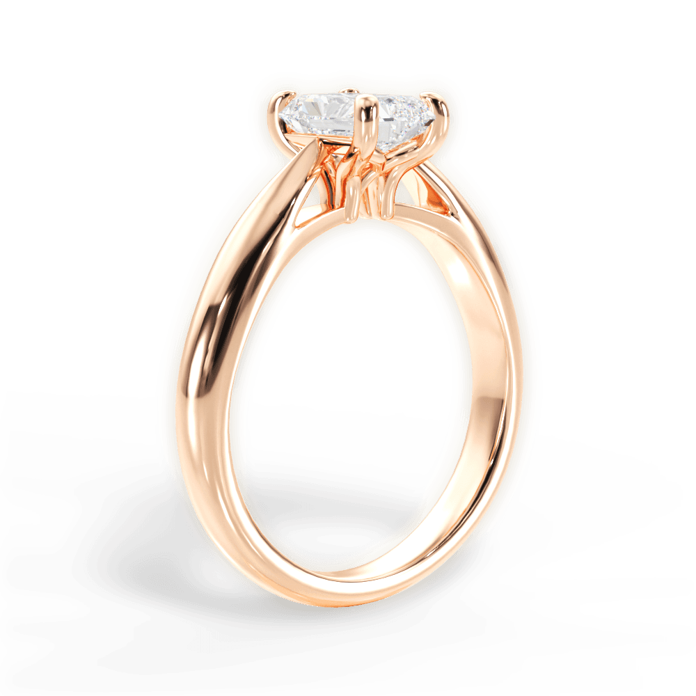 Colleen Radiant Cut Lab Grown Diamond 18Kt Rose Gold Engagement Ring - View 3