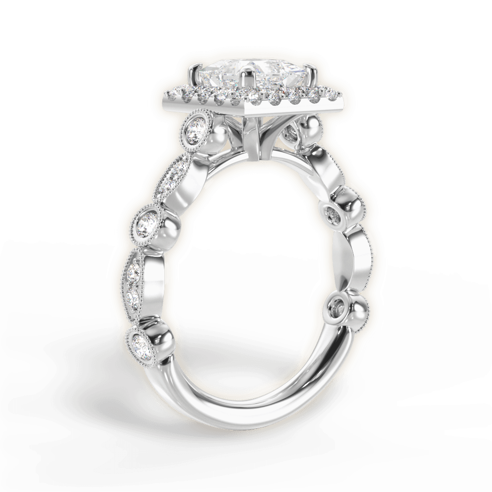 Irene Princess Cut Lab Grown Diamond Platinum Engagement Ring - View 3