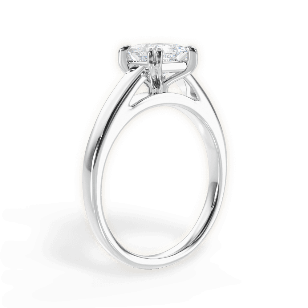 Anna Princess Cut Lab Grown Diamond 18Kt White Gold Engagement Ring - View 2