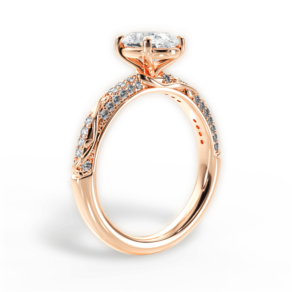 Gloria Oval Cut Lab Grown Diamond 18Kt Rose Gold Engagement Ring - View 2