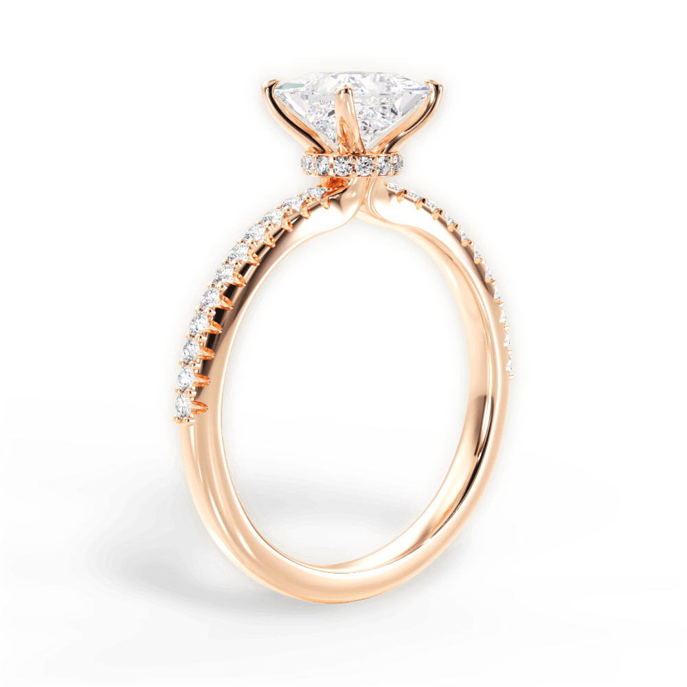 Giselle Princess Cut Lab Grown Diamond 18Kt Rose Gold Engagement Ring - View 4
