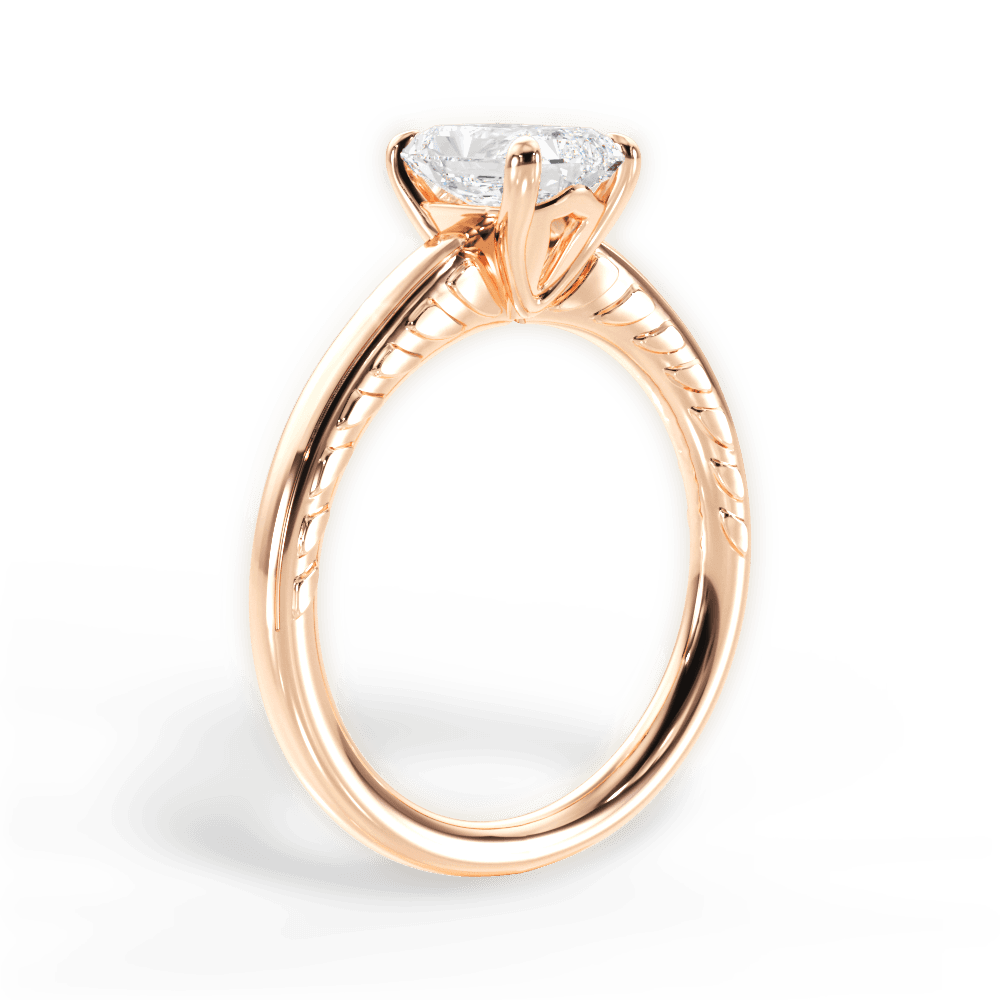 Annette Radiant Cut Lab Grown Diamond 18Kt Rose Gold Engagement Ring - View 2
