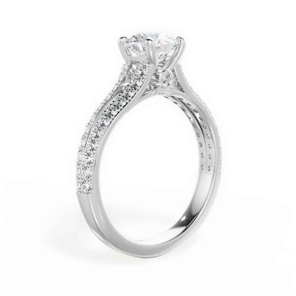 Kendra Round Cut Lab Grown Diamond Platinum Engagement Ring - View 3